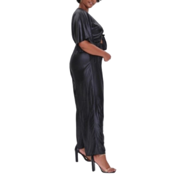 SEXY ☆ FAUX LEATHER/SATIN LOOK ☆ PEEK-A-BOO ☆ JUMPSUIT ☆ NWT - Picture 5 of 9